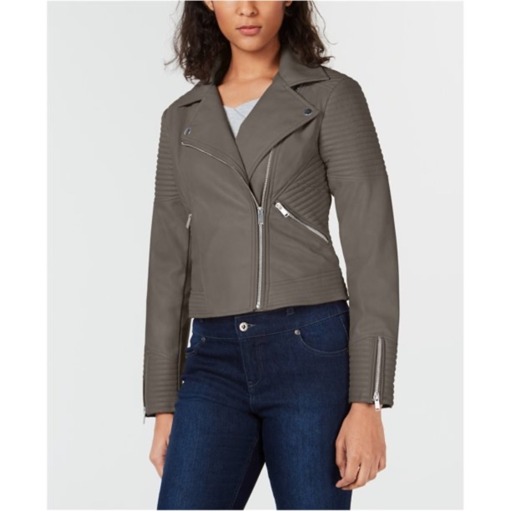 NEW 🌹Gorgeous Bar III Gray Moto Jacket XS